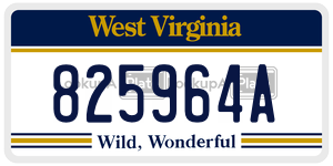 825964A license plate in West Virginia