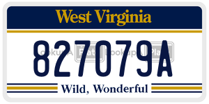 827079A  license plate in WV