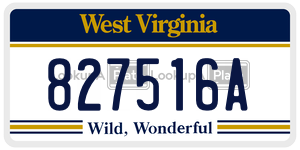 827516A  license plate in WV