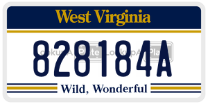 828184A  license plate in WV