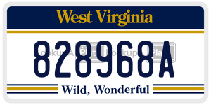 828968A  license plate in WV