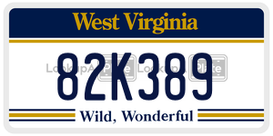 82K389  license plate in WV