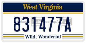 831477A  license plate in WV