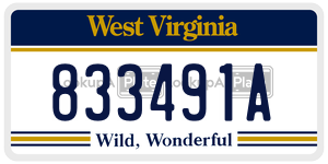 833491A  license plate in WV