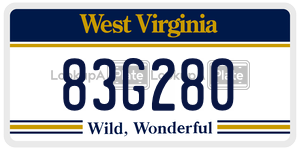83G280  license plate in WV