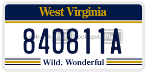 840811A  license plate in WV