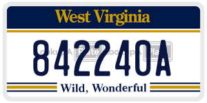 842240A  license plate in WV