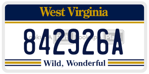 842926A  license plate in WV
