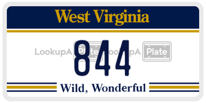 844  license plate in WV