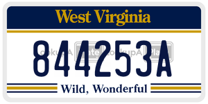844253A  license plate in WV