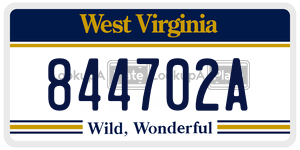 844702A  license plate in WV