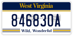 846830A  license plate in WV