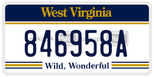 846958A  license plate in WV
