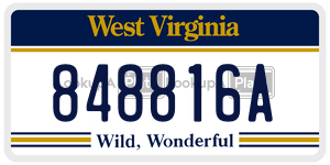 848816A  license plate in WV
