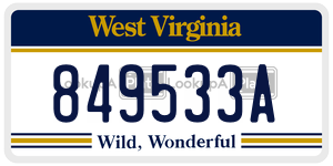 849533A  license plate in WV