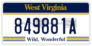849881A  license plate in WV