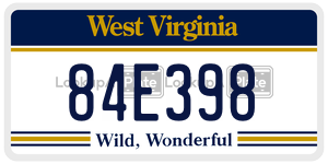 84E398  license plate in WV