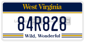 84R828  license plate in WV