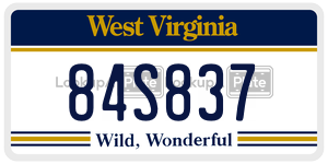 84S837  license plate in WV