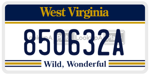 850632A  license plate in WV