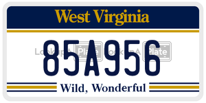 85A956 license plate in West Virginia