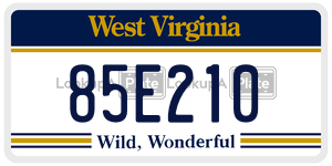 85E210  license plate in WV
