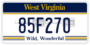 85F270  license plate in WV
