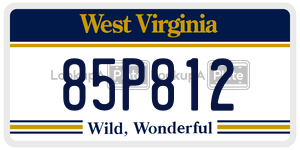 85P812  license plate in WV