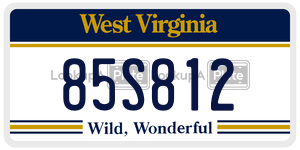 85S812  license plate in WV