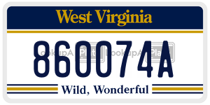 860074A  license plate in WV