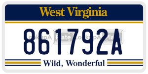 861792A  license plate in WV