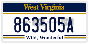 863505A  license plate in WV
