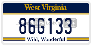 86G133  license plate in WV