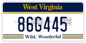 86G445 license plate in West Virginia