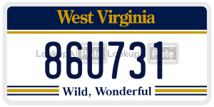 86U731  license plate in WV