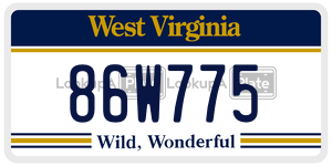 86W775  license plate in WV