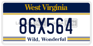 86X564  license plate in WV