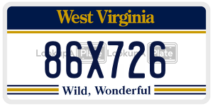 86X726  license plate in WV