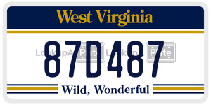 87D487  license plate in WV