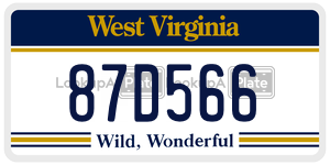 87D566  license plate in WV
