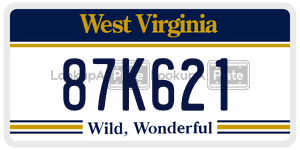 87K621  license plate in WV