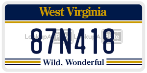 87N418  license plate in WV