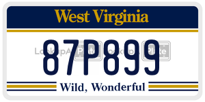 87P899  license plate in WV