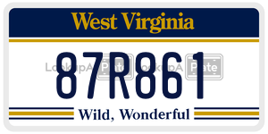 87R861  license plate in WV