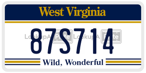 87S714 license plate in West Virginia