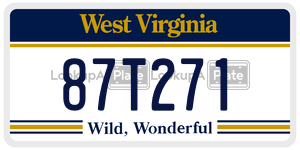 87T271  license plate in WV