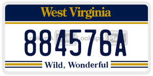 884576A  license plate in WV