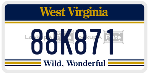 88K871  license plate in WV