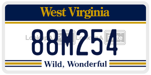 88M254  license plate in WV