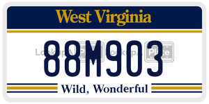 88M903  license plate in WV